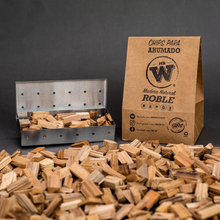 Cargar imagen en el visor de la galería, CHIPS MADERA NATIVA PARA AHUMADO Mr.W 500g (Roble - Cerezo)