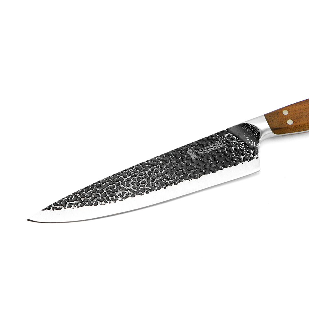 CUCHILLO PARRILLERO 8" BLACK CURACAVI C/ FUNDA CUERO