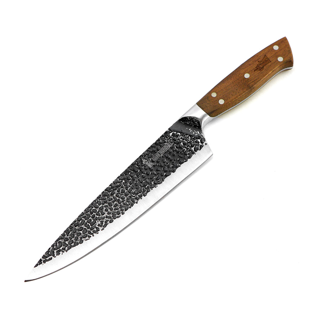 CUCHILLO PARRILLERO 8" BLACK CURACAVI C/ FUNDA CUERO