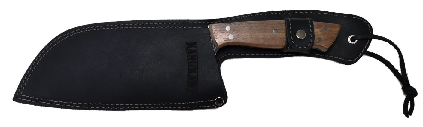 MACHETE 8" BLACK PANGUIPULLI C/ FUNDA DE CUERO