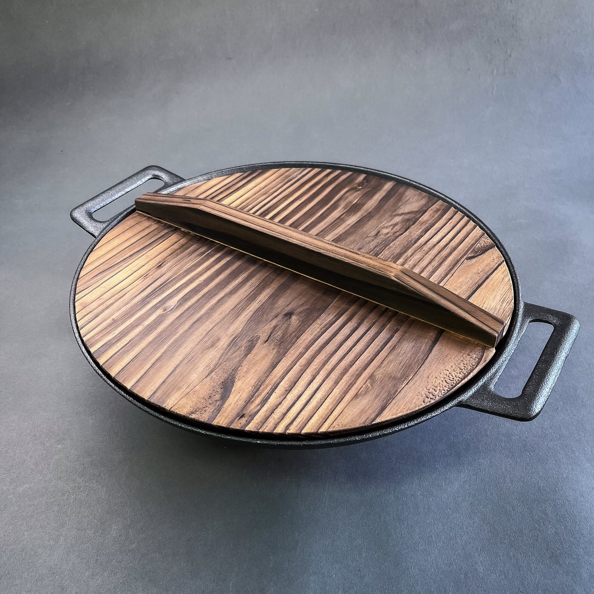 WOK FIERRO FUNDIDO + TAPA MADERA Mr.W