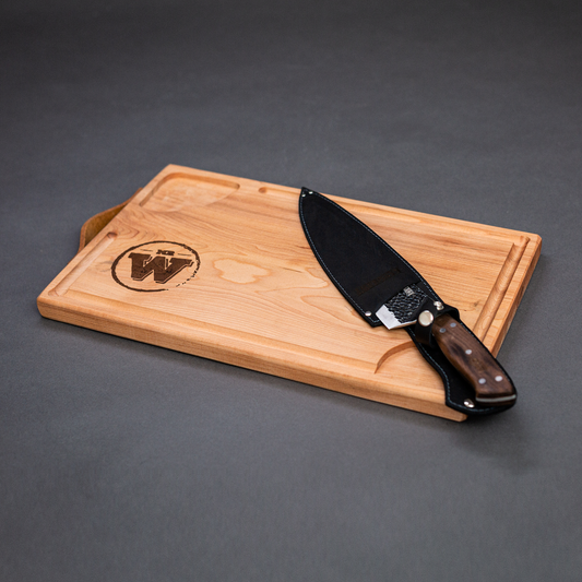 PACK KANGKAWE CURACAVI (TABLA + CUCHILLO C/FUNDA DE CUERO)
