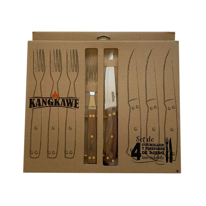SET PARRILLERO (4 CUCHILLOS/4 TENEDORES)